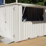 Container Bar Pliable 4 × 2 mètres – Blanc RAL 9016