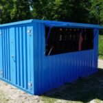 Container Bar Pliable 4 × 2 mètres – Bleu RAL 5012