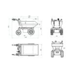 Brouette Électrique  500 KG Benne Basculant Hydraulique MASXE500HE Autonomie 7/8 heures – Image 5